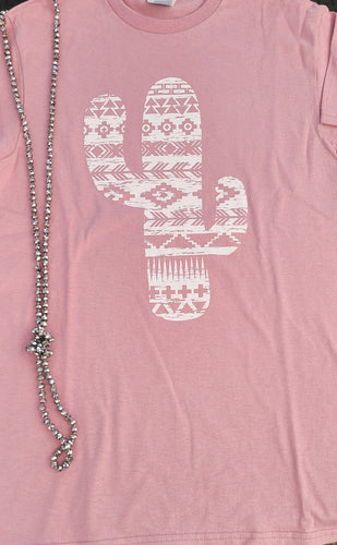 Aztec white cactus t-shirt