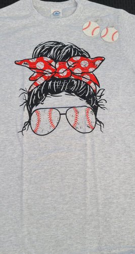 Messy bun baseball t-shirt