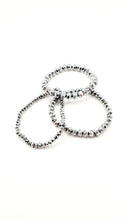 Load image into Gallery viewer, 3 Crystal Beaded Bracelets Silver