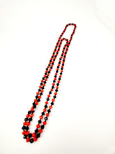 Load image into Gallery viewer, 60&quot; Beaded Necklace 8MM Beads Black/Red