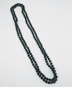 60" Beaded Necklace 8MM Beads Black